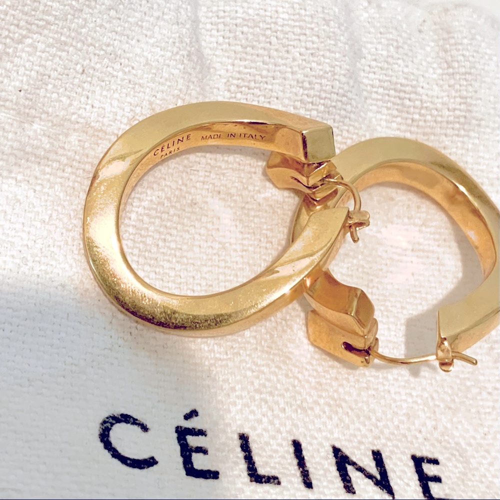 CELINE gold hoop earrings